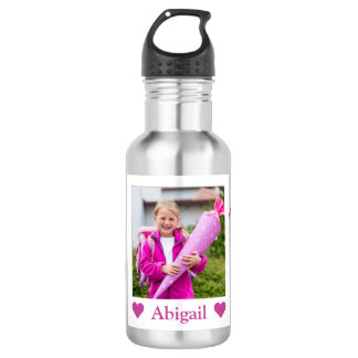 First Day at School, Kids Photo and Name 532 Ml Water Bottle