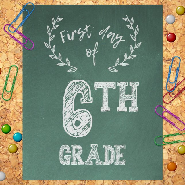 First Day Back to School, 1st Day of 6th Grade Photo Print (Creator Uploaded)