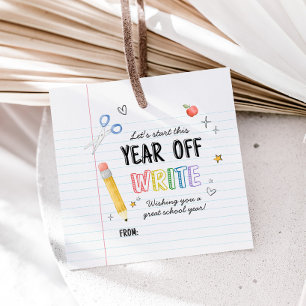 First Day Back to School Square Favour Tags