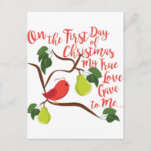 First Day Christmas Holiday Postcard