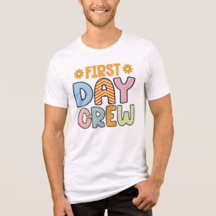 First Day Crew Back To School Pattern Art Tri-Blend Shirt