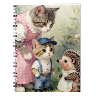 First Day Greetings –  Kitten & Hedgehog Notebook
