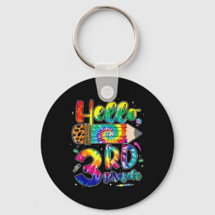 First Day Hello 3rd Grade Back To School Teachers Key Ring