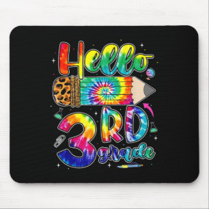 First Day Hello 3rd Grade Back To School Teachers Mouse Mat