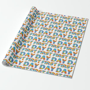 FIRST DAY Jigsaw Alphabet Wrapping Paper
