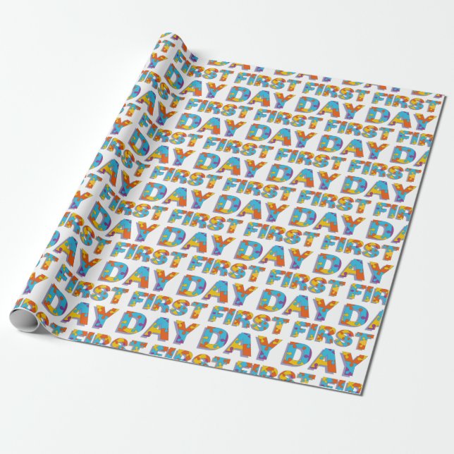 FIRST DAY Jigsaw Alphabet Wrapping Paper (Unrolled)