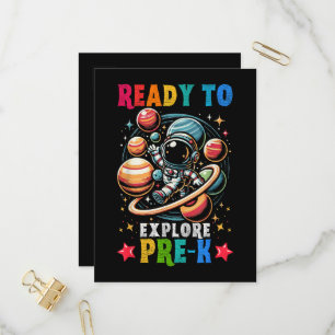 First day Kids Welcome back to School Astronaut Invitation Postcard