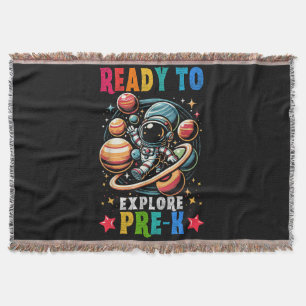 First day Kids Welcome back to School Astronaut Throw Blanket