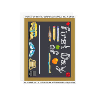 First Day of 10x8" School Sign Letter Sheet