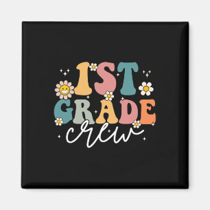 First Day Of 1st Grade Crew Groovy Back To School Magnet