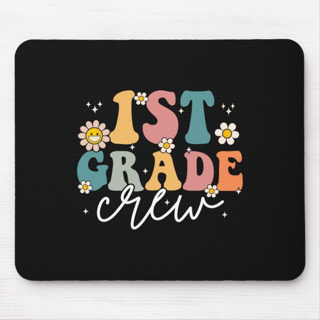 First Day Of 1st Grade Crew Groovy Back To School  Mouse Mat (Front)