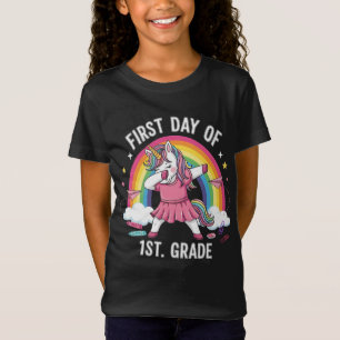 First Day of 1st Grade Dabbing Unicorn Back to Sch T-Shirt