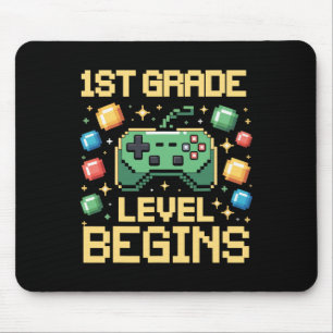 First Day Of 1st Grade Level Begins Gaming Gamer P Mouse Mat