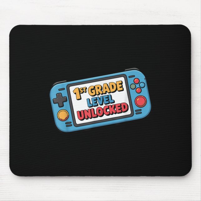 First Day Of 1st Grade Level Unlocked Gaming Boy F Mouse Mat (Front)