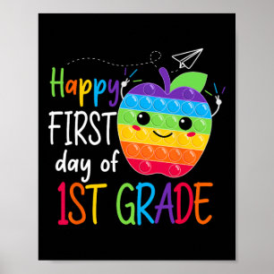 First day of 1st Grade Teacher Girls Boys Back To  Poster
