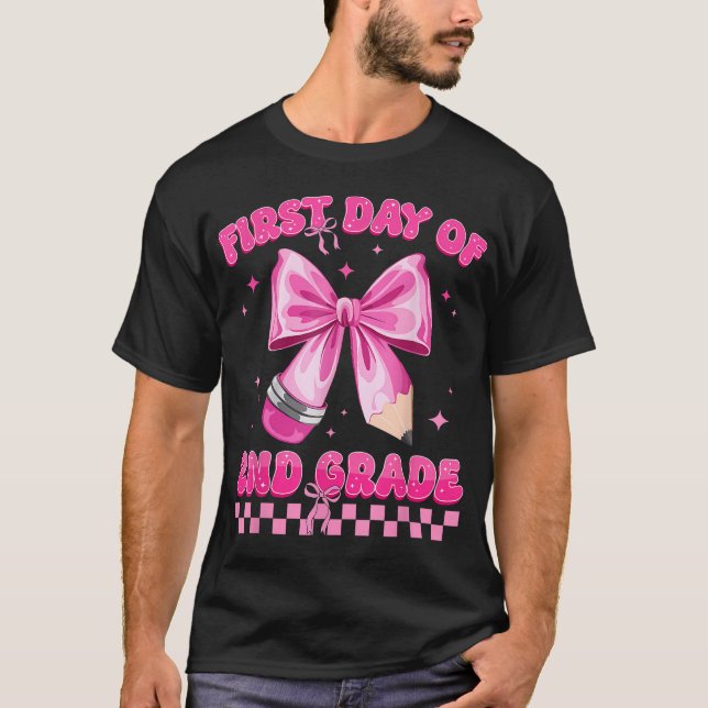 First Day Of 2Nd Grade Coquette Back To School  T-Shirt (Front)