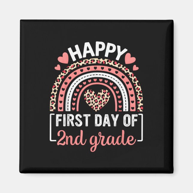 First Day Of 2nd Grade Funny Back To School Leopar Magnet (Front)