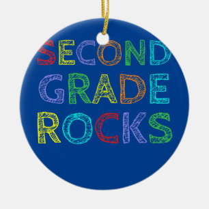 First Day Of 2nd Grade Ready To Rock Second Grade Ceramic Tree Decoration