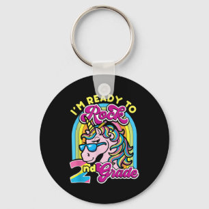 First Day Of 2nd Grade Shirt Girls Back To School Key Ring