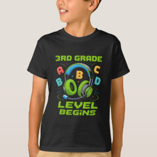 First Day Of 3rd Grade Level Begins Shirt Gamer Bo