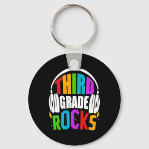 First Day Of 3rd Grade Rocks Back To School Teache Key Ring