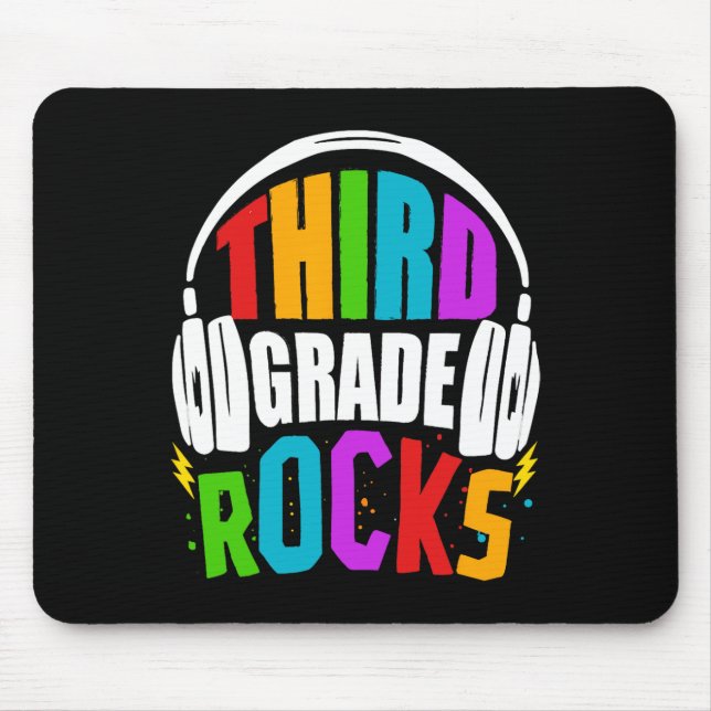 First Day Of 3rd Grade Rocks Back To School Teache Mouse Mat (Front)