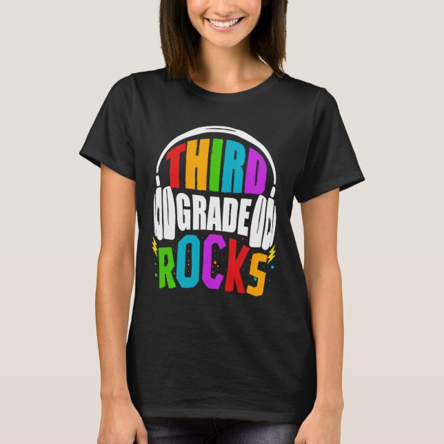 First Day Of 3rd Grade Rocks Back To School Teache T-Shirt (Front)