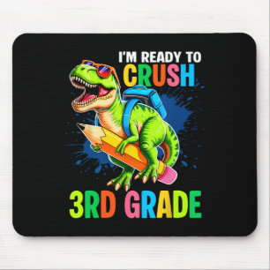 First Day Of 3rd Grade Shirt Boys Dinosaur Back To Mouse Mat