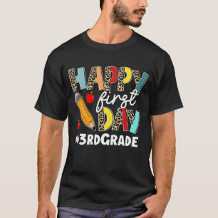 First Day Of 3rd Grade Squad Leopard Back To Schoo T-Shirt
