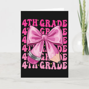 First Day Of 4th Grade Girls Coquette Bow Byck To Card