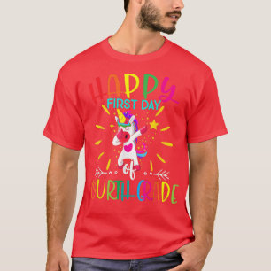 First Day Of 4th Grade Teacher Unicorn Lover Back T-Shirt