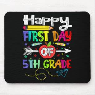 First Day of 5th Grade Teacher Back to School  Mouse Mat