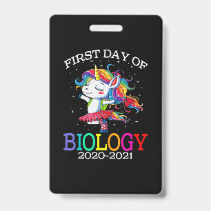 First Day Of Biology Unicorn Gift ID Badge