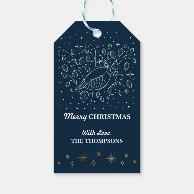 FIRST DAY OF CHRISTMAS / Christmas Gift Tag (Front)