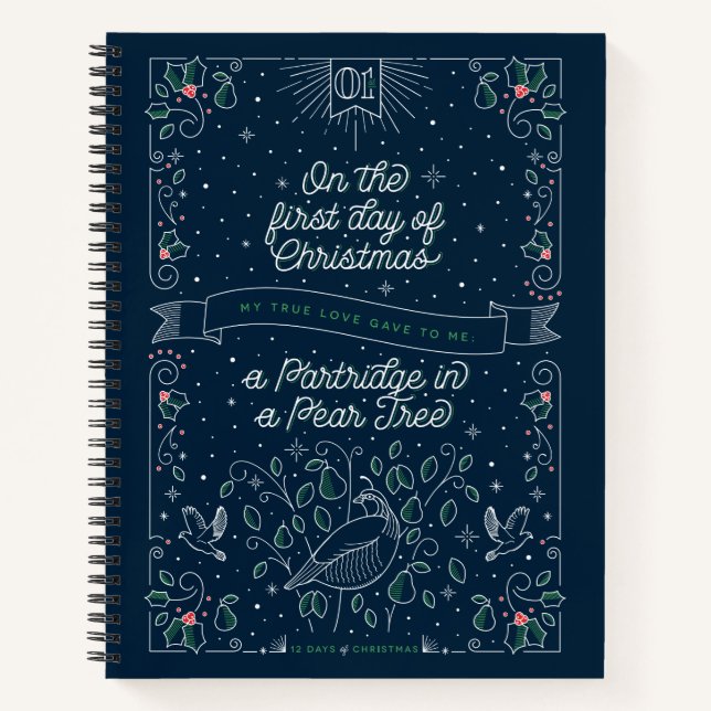 First Day of Christmas Notebook College-Ruled (Front)