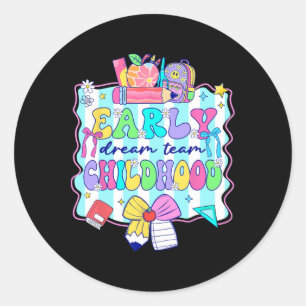 First Day Of Early Childhood Back To School Cute B Classic Round Sticker
