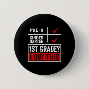First Day Of First Grade Boys Girls Back To Schoo 6 Cm Round Badge