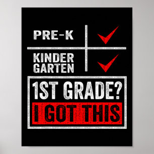 First Day Of First Grade Boys Girls Back To Schoo Poster