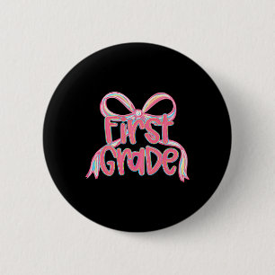 First Day Of First Grade Floral Bundle For Teacher 6 Cm Round Badge