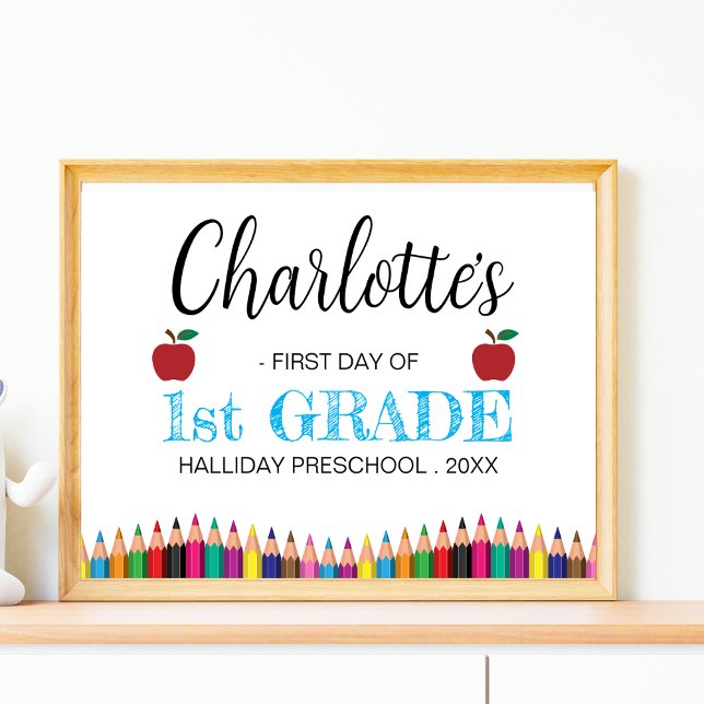 First Day of First Grade Minimalist Back to school Poster (Creator Uploaded)