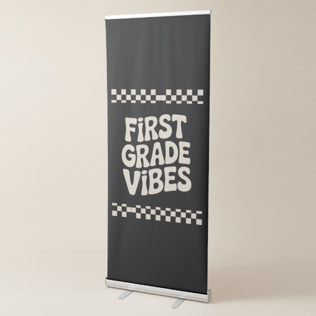 First Day of First Grade Vibes Back to School Retractable Banner (3/4)