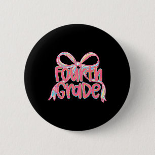 First Day Of Fourth Grade Floral Bundle For Teache 6 Cm Round Badge