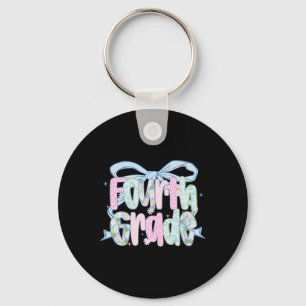 First Day Of Fourth Grade Floral Bundle For Teache Key Ring