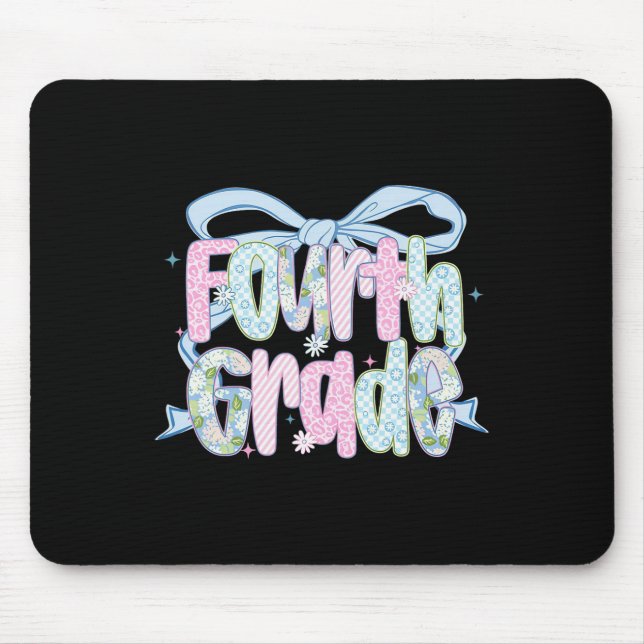 First Day Of Fourth Grade Floral Bundle For Teache Mouse Mat (Front)