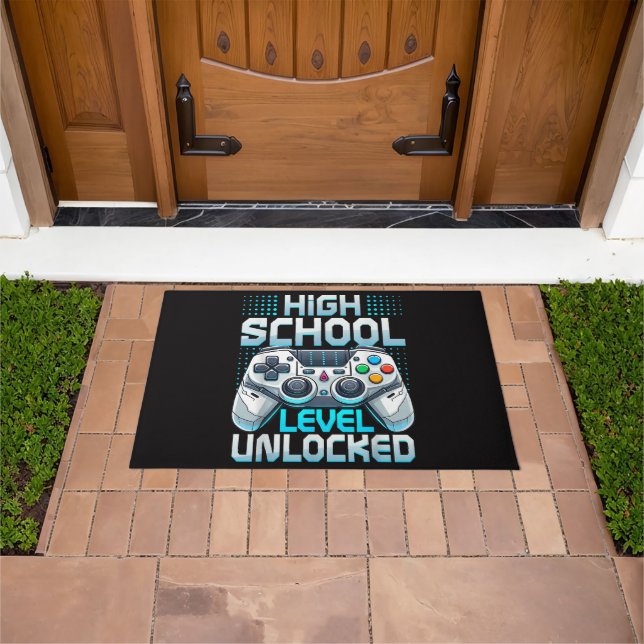 First Day of High School Level Unlocked Doormat (Outdoor)