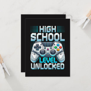 First Day of High School Level Unlocked Invitation