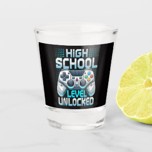 First Day of High School Level Unlocked Shot Glass