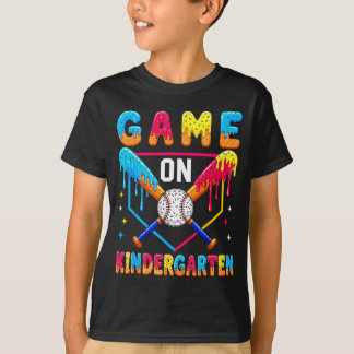 First day of kindergarten baseball drip for boys T-Shirt