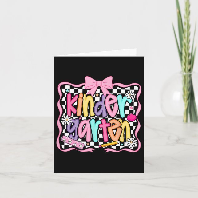 First Day Of Kindergarten Floral Bundle For Teache Card (Front)