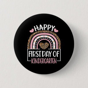 First Day of Kindergarten Fun Back To School Leopa 6 Cm Round Badge